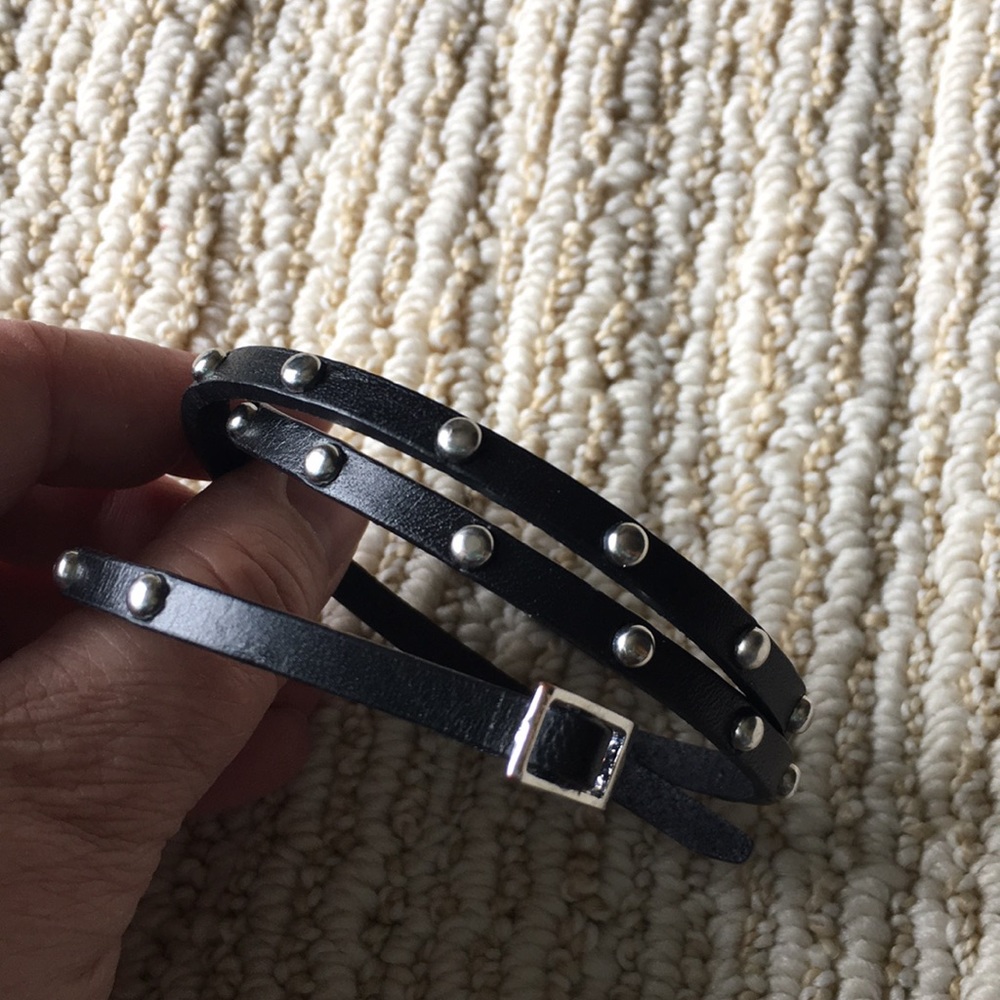 Black bracelet w/ silver studs